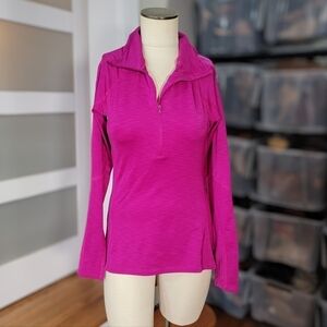 Under Armour Fuschia Zip Front Pullover Activewear Heat Gear Top Size M